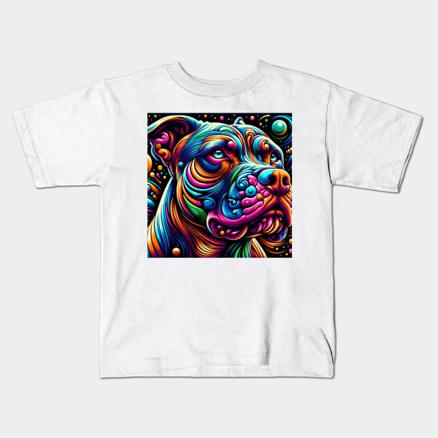 Pitbull Abstract Kids T-Shirt by CreatingChaos